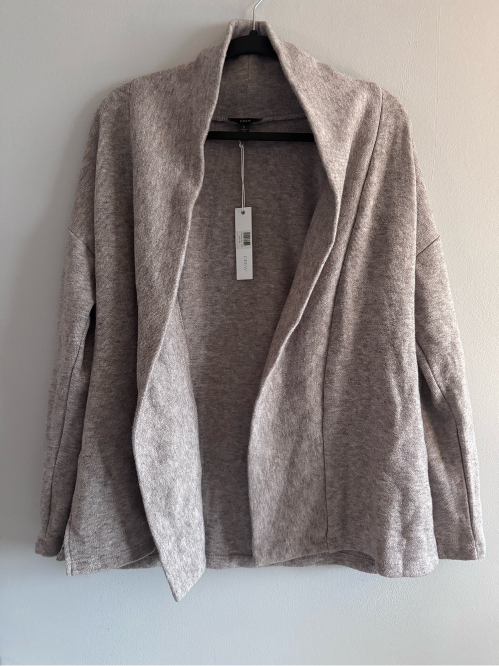 DREW Open-Front Cardigan Sweater - Taupe Heather